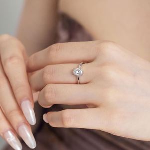Dylam Women Classic Fine Jewelry Accessories S925 <b>Silver</b> Rhodium Plated <b>Solitaire</b> 5A Cubic Zirconia Wedding Band Bridal <b>Rings</b> - Product Image 2