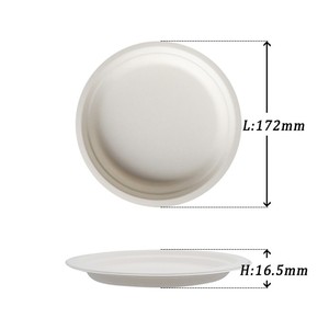 Plato Redondo Ecológico Desechable de 7 Pulgadas, Biodegradable, Hecho de Bagazo, para Servir Aperitivos y Guarniciones en Fiestas - Product Image 1