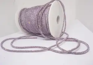 Tali Sepatu Kristal Dekoratif 6 Baris, Tali DIY Berlian Air, Tali Warna-warni Berkilau, Tabung Bulat Kaca, untuk Pakaian dan Tas - Product Image 3