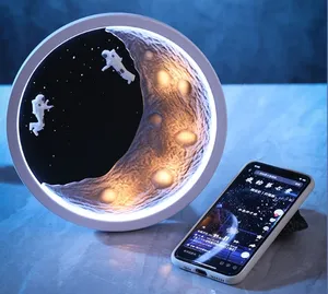 AL 2024 Novo produto Y-567 Lâmpada noturna para quarto de astronauta, alto-falante Bluetooth para crianças, mini-astronauta, alto-falante musical