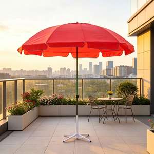 Sombrilla de Mercado para Exteriores de 160 cm de Radio, Diseño con Orificios de Ventilación, Resistente al Viento, con Doble Estructura de Soporte - Product Image 1