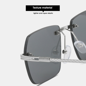 แว่นกันแดดทรงทันสมัยปี 2026 แบบปรับแต่งได้ แว่นกันแดดไร้กรอบขนาดเล็ก ป้องกันรังสียูวี 400 ทรงเหลี่ยม แว่นกันแดดไร้กรอบกรอบเล็กขายส่ง - Product Image 6