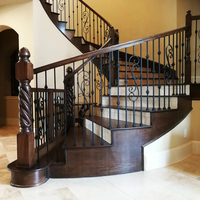 Rampe en fer forgé en acier forgé pour application de maison Produit de balustrades à main courante