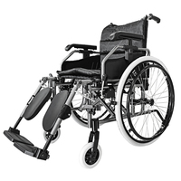 Fauteuil roulant élargi à charge élevée dossier pliable fauteuil roulant manuel en acier pour patients hospitalisés à bas prix