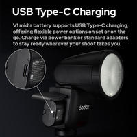Flash pour appareil photo Godox V1 Mid TTL HSS Speedlite pour Canon Nikon Sony