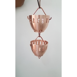Chaîne de pluie décorative en cuivre découpé pour gouttière, évacuation des eaux de pluie extérieure, décoration suspendue pour jardin - Product Image 1
