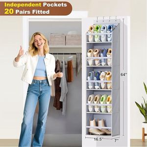 Over the Door Shoe Organizer for Closet <b>Large</b> Clear Pockets Hanging Shoe for Door Hanger Boot Holder Storage - Product Image 3