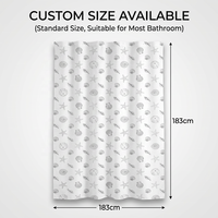 Rideaux de douche imperméables style vacances à la plage Xin Shu, séparation humide/sec, 100% PEVA, écologiques, anti-adhérents pour salle de bain
