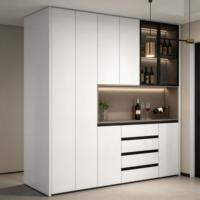 Vinoteca LED con Puertas de Vidrio y Cajones sin Tiradores - Fabricación Personalizada OEM Directo de Fábrica