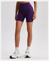 Nouveau short de yoga uni style européen et américain printemps/été 2026, brossé double face, sensation seconde peau, moulant, extensible et respirant