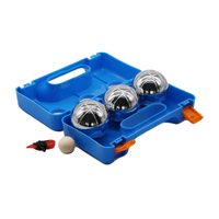 Vente chaude 72mm En Acier Inoxydable 3pcs Boules De Patanque Sports De Plein Air Enfant Jeu Boîte En Plastique Personnalisée Emballage Divertissement Sportif