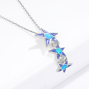 Lujoso Colgante de Plata de Ley 925 con Ópalo Estrella de Mar, Joyería con Iridiscentes y Superior Artesanía en Metal Costero - Product Image 4