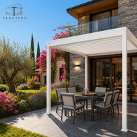 Pergola motorisée moderne en aluminium imperméable avec toit à lames orientables pour patio, terrasse, jardin, espace extérieur