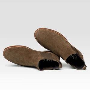 Botas de Tobillo Balmoral de Cuero para Hombre, Textura Lijada a Mano, Estilo Amish, Algodón, Resistentes al Agua, Antideslizantes - Product Image 1