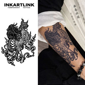 Autocollants de tatouage semi-permanents de haute qualité, résistants à l'eau et à la transpiration, pour hommes et femmes, <span class=keywords><strong>Medusa</strong></span>, vente en gros - Product Image 3