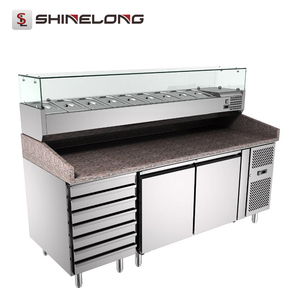 Commercial 3 Portes Pizza Refroidisseur <span class=keywords><strong>De</strong></span> Barre <span class=keywords><strong>De</strong></span> Salade Pré Table Station - Product Image 3