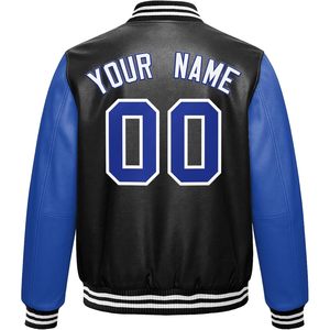 Veste universitaire en cuir personnalisée unisexe pour adulte, nom et numéro personnalisés, style classique Letterman, manches longues - Product Image 3