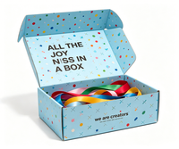 Boîte d'expédition pliable en carton ondulé avec bande adhésive personnalisée pour cosmétiques et bijoux en gros