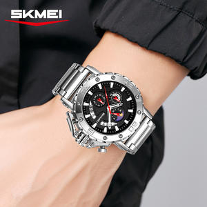 Skmei 9344 Gold or silver Men Watch Quartz Fashion Stainless Steel <b>Band</b> Watch for 3ATM Waterproof Guangzhou <b>Wristes</b> Wholesale - Product Image 5