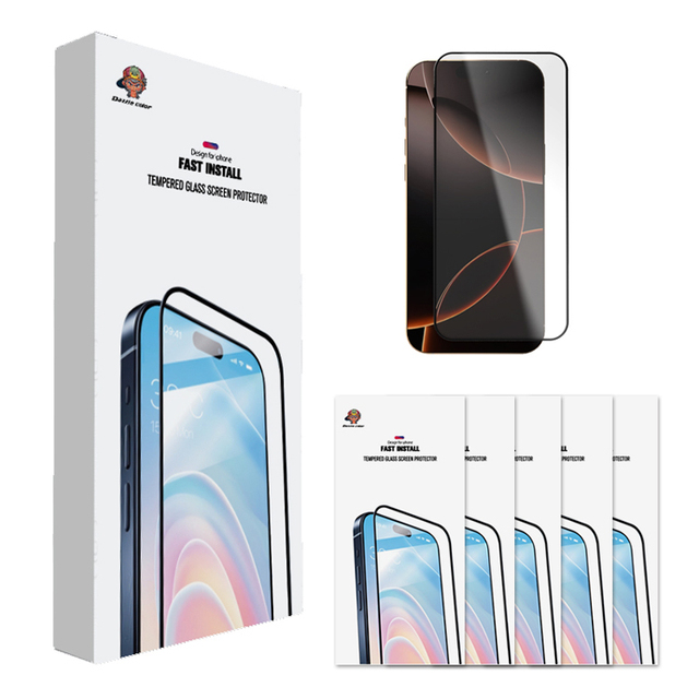 Hot Selling Mobile Phone Screen Protector for Iphone 15 16 17 Pro Max 5-in-1 HD Tempered Glass Screen Protector Film