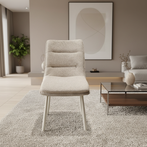 Ensemble <span class=keywords><strong>de</strong></span> table à manger scandinave moderne avec <span class=keywords><strong>6</strong></span> <span class=keywords><strong>chaises</strong></span> inclinables <span class=keywords><strong>en</strong></span> <span class=keywords><strong>tissu</strong></span> lin pour villa, mobilier <span class=keywords><strong>de</strong></span> maison - Product Image 4