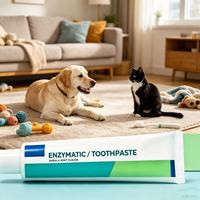 Dentifrice enzymatique OEM pour chiens et chats, saveur menthe vanille, nettoyage doux des dents et soin buccal pour une haleine fraîche