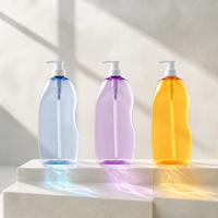 Bouteille vide en plastique bleu clair de 1200 ml avec pompe à lotion, nouvelle conception personnalisable en usine pour savon liquide