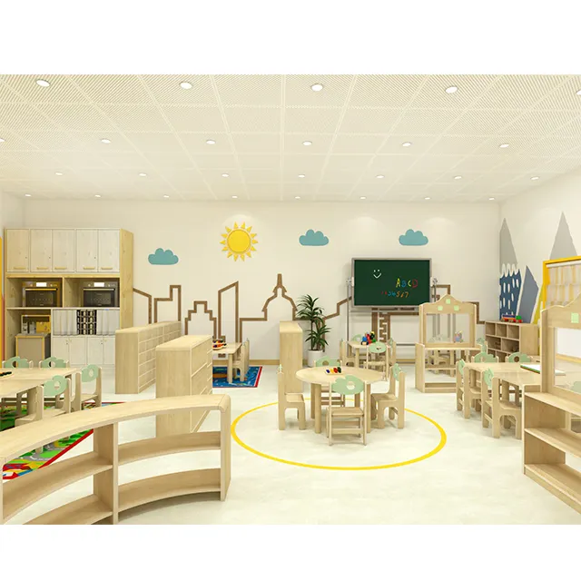 Simple style environmental friendly material kids kindergarten school furniture children furniture sets