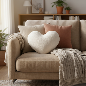 Nouveau design 2026 : <span class=keywords><strong>Coussin</strong></span> matelassé <span class=keywords><strong>en</strong></span> <span class=keywords><strong>forme</strong></span> <span class=keywords><strong>de</strong></span> cœur, couleur blanche, <span class=keywords><strong>en</strong></span> polyester/coton, garnissage 100 % fibres <span class=keywords><strong>de</strong></span> polyester - Product Image 2