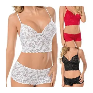 Sexy Bra And Panty New Design Hot Erotic Lace Babydoll Pajamas Exotic Wrapped Chest Open Bra Women Sexy Lingerie