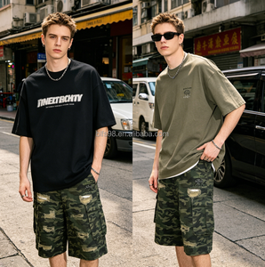 Men's Camouflage Cargo Shorts Mid Waist Ripped Plus Size Cotton Bermuda Shorts With Pockets Casual Style - Product Image 2