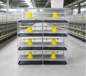 Jaula para Pollos de Acero Galvanizado de 3 Niveles y 2 Puertas, Capacidad para 60 Aves, Resistente a la Oxidación - Product Image 1