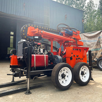 50.3HP moteur Diesel Portable petit puits d'eau 200m foreuse de forage plate-forme de forage rotatif