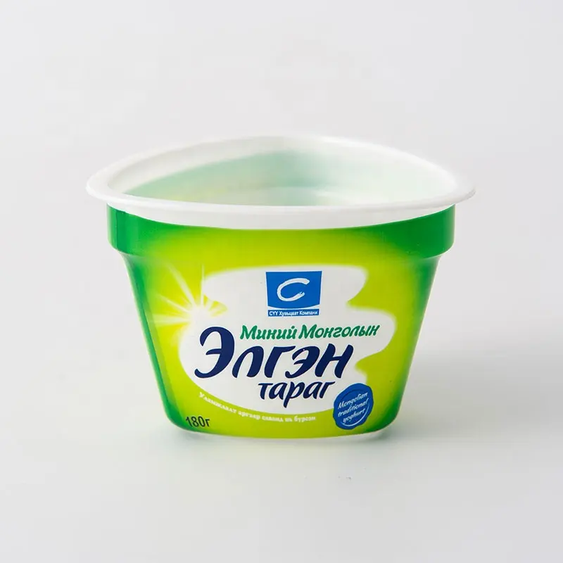 250ml IML impreso respetuoso del medio ambiente de yogur de plástico contenedor de grado de alimentos congelados taza de yogur