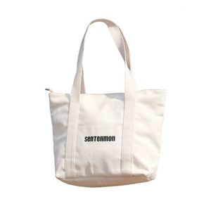 Customization Printed Nature Color Eco-friendly <b>Large</b> Capacity Reusable Heavy <b>Canvas</b> Tote <b>Bag</b> with Handle Extend to the Bottom a - Product Image 1