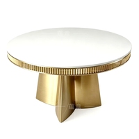 Table de banquet de mariage moderne de luxe en gros avec structure en acier inoxydable et plateau en verre, design rond pour usage hôtelier