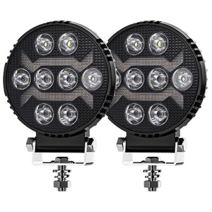 ไฟทำงาน LED ทรงสี่เหลี่ยมจัตุรัสขนาด 4 นิ้ว 12V พร้อมไฟ DRL สำหรับวิ่งกลางวัน และไฟสัญญาณสีเหลือง สำหรับรถบรรทุก มอเตอร์ไซค์ รถออฟโรด 4x4 - Product Image 2