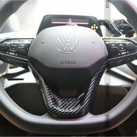 Autocollant décoratif pour volant de voiture, motif carbone, personnalise les accessoires de réaménagement automobile de haute qualité pour ID4 VW