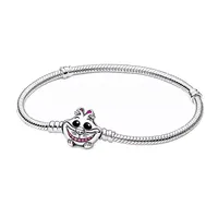 Bracelet à breloques Winnie l'ourson en argent sterling 925 et zircon de Disney pour femme, un cadeau de bijoux exquis