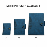 Carnet en cuir PU bleu sarcelle avec gaufrage dragon, journal A5 avec fermeture à bouton-pression, logo personnalisé disponible