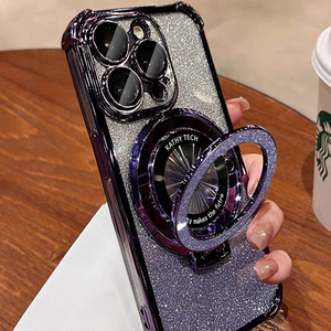 เคสโทรศัพท์กลิตเตอร์ TPU นิ่มใสมีห่วงตั้ง - Product Image 1