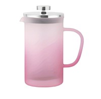Cafetière à piston en verre borosilicate rose personnalisée, nouveau style, pour la maison