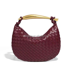 2026 Most Popular PU leather Handbags Shoulder Women <strong>Sardine</strong> Handle Shape Woven Handbag for Ladies - Product Image 1