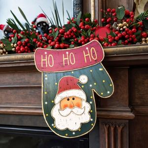 Décoration de Noël en bois à LED la plus vendue : Bonhomme de neige et Père Noël suspendus, décorations de Noël personnalisées - Product Image 4