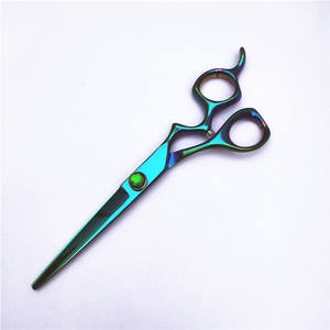 Ciseaux à cheveux GF 6,0 pouces, ciseaux à effiler droits pour droitiers, outils de salon de beauté avec manche en pierre précieuse verte - Product Image 5