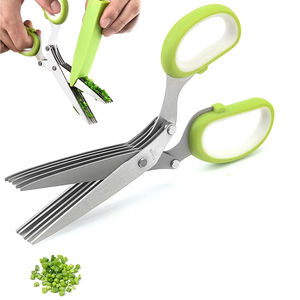Wholesale Multi-Functional 3/5 Layer Stainless Steel <b>Kitchen</b> <b>Scissors</b> Pepper Shredded Chopped Scallion Cutter Laver Cut Cooking - Product Image 1