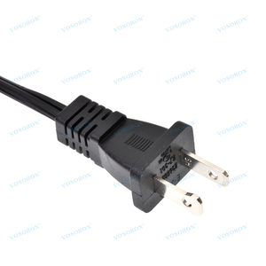 Dây nguồn phân cực 2 khe, 18 AWG góc cạnh IEC320 C7 để NEMA 1-15p cáp điện, 1.8m/Đen - Product Image 4