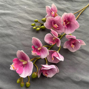 ดอกกล้วยไม้น้ำยางเทียมตกแต่งงานแต่งงานขนาดเล็กสองส้อมกับ9หัว Phalaenopsis สำหรับการสำเร็จการศึกษาคริสต์มาส - Product Image 6