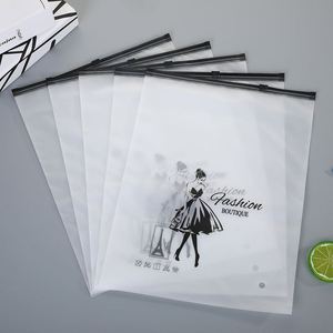 Custom Stock PE Zipper Bag Square Bottom <b>Biodegradable</b> Blank Plastic Clothing <b>Packaging</b> Apparel Screen Printing Surface Custom - Product Image 2