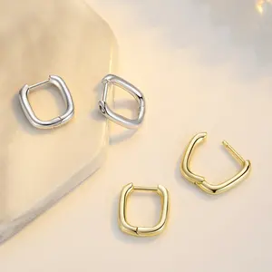 Новые модные изысканные роскошные украшения на заказ 925 стерлингового серебра CZ массивный золотой huggie серьги-кольца для женщин